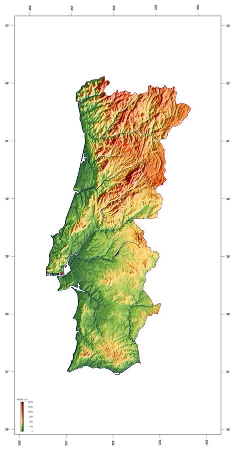 mapa geográfico de portugal topografía y características físicas de portugal