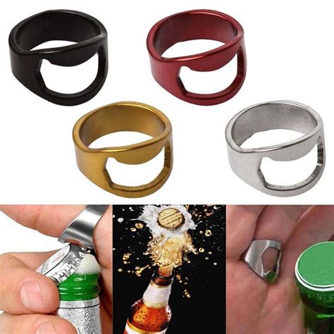 Makes Shopping Easy Unique Stainless Steel Finger Ring Bottle Opener