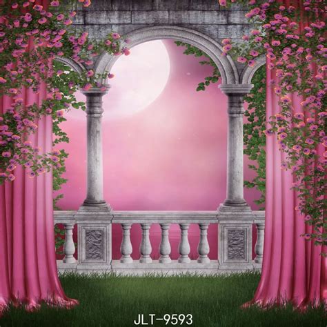 Photography Background Photo Backdrops 5x7ft Pink Flowers Curtain