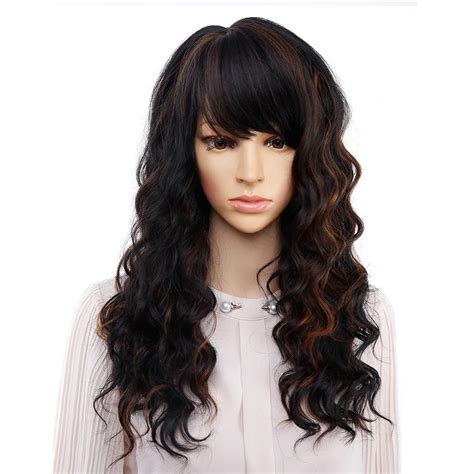 Amir Long Natural Wave Wigs For Women Black And Brown Ombre Wig With