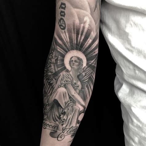 Guardian Angel Meaningful Small Forearm Tattoos For Females