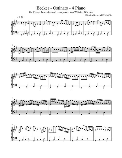 Becker Ostinato 4 Piano Sheet Music For Piano Solo