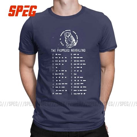William Minerva Morse Code The Promised Neverland T Shirt Mens 100 Cotton Amazing T Shirts