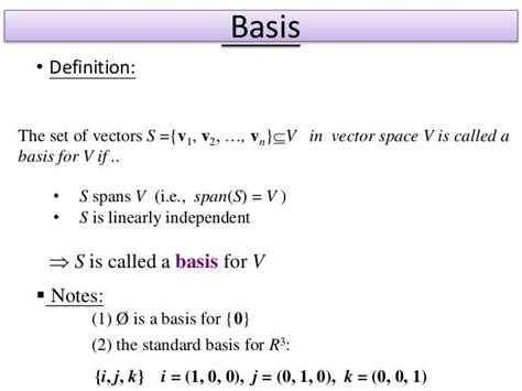 Vector Spacessubspacesspanbasis