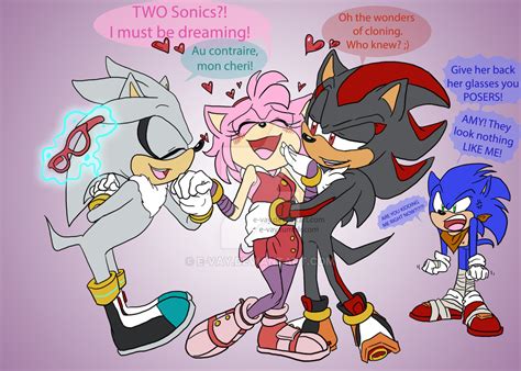 Double Vision Sonic Sonic Funny Shadow And Amy