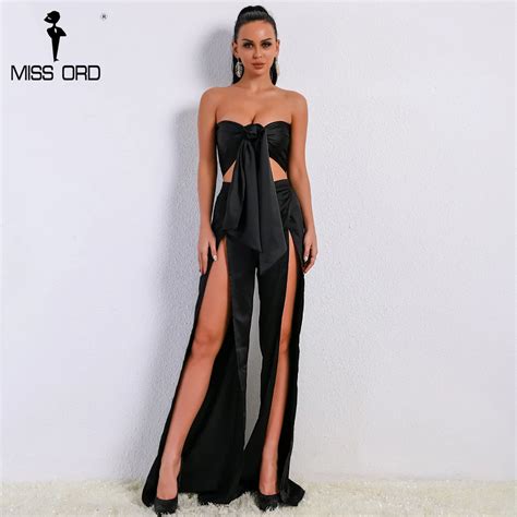 Buy Missord 2018 Sexy Bra Off Shoulder Two Pcs Sets High Split Solid Color