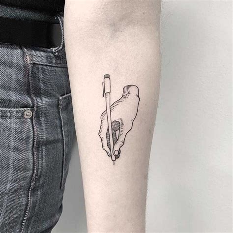 Writers Hand Tattoo Inked On The Left Forearm Writer Tattoo Tattoos