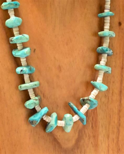 A Antique Navajo Turquoise Heishi Necklace
