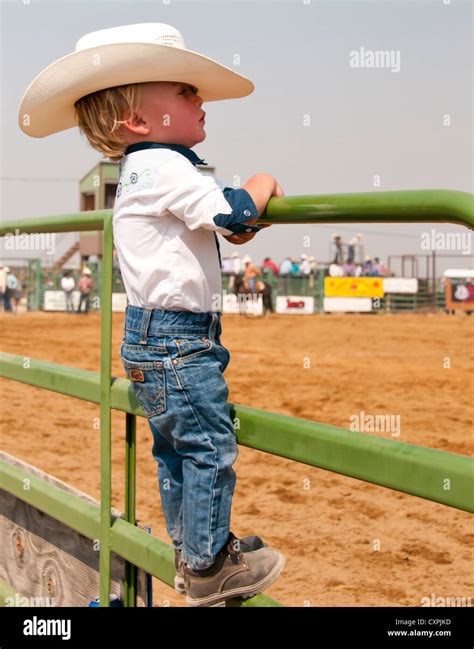 Cowboy Kids Dressed In Western Attire At Rodeo Bruneau Idaho Usa