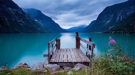 Noruega Puente Lago Naturaleza Fondos De Pantalla Hd Avance