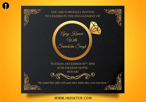 Engagement Invitation Card Design Psd Lele Invitation Card