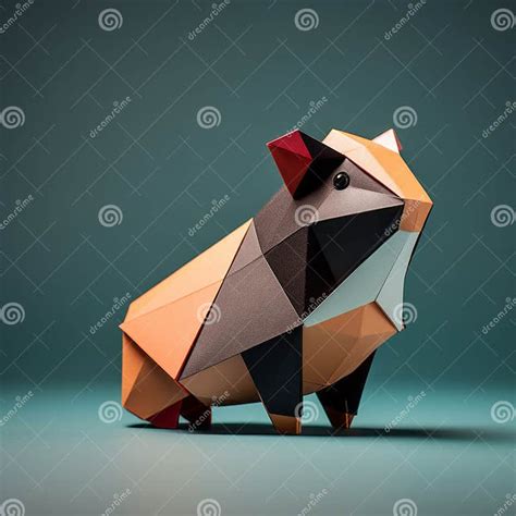 Minimalist Origami Guinea Pig Moody Colors And Geometric Aesthetics