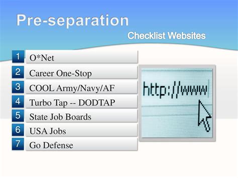 Pre Separation Utilizing Websites For The Service Members Ppt Download