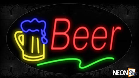 Beer With Beer Mug Logo Sign Neon Sign