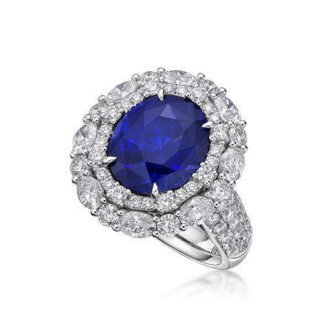 Oval Shape Blue Sapphire Ring Kahn High Jewellery