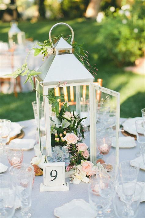 White Lanterns Lantern Centerpiece Wedding Wedding Table