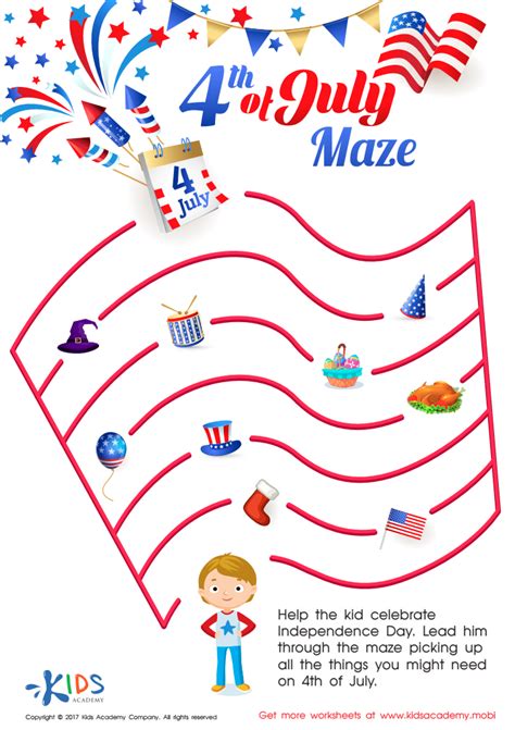 Free Printable Th Of July Maze Th Of July Printable Games Sexiezpix