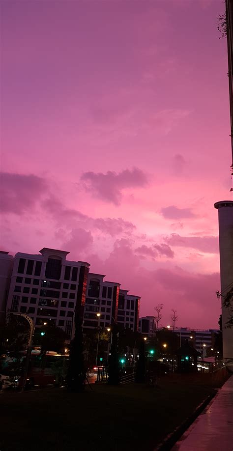 The Pink Sky A Few Months Ago In Simei Rsingapore