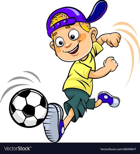 Soccer Cartoon Kid Vector Image On Vectorstock Kids Vector Cartoon