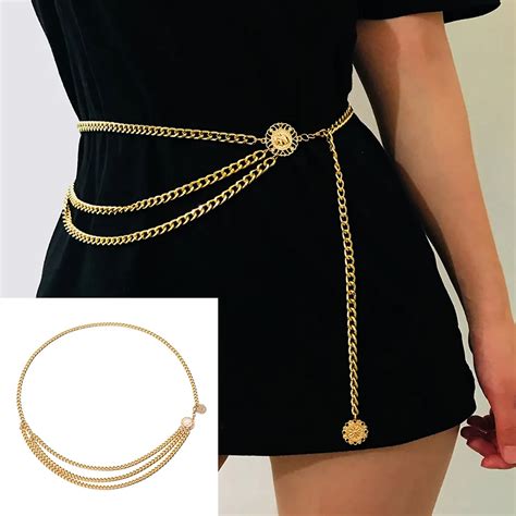 retro gold belts for women waistbands all match multilayer long tassel for party jewelry dress