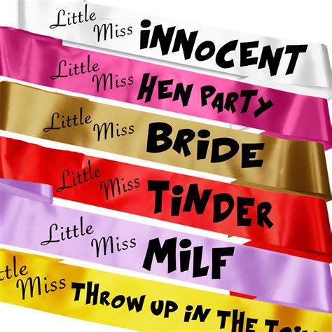 Little Miss Hen Party Sashes Novelty Night Do Funny Bride Bridesmaid