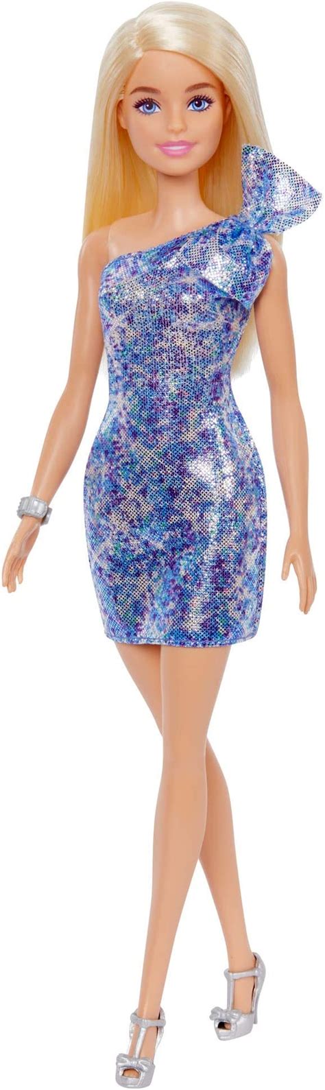 Barbie Mattel Glitz Outfits Blonde Doll With Blue Dress Grb32