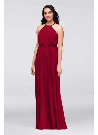 International prices, products and promotions may vary. Halter Bridesmaid Dress with Slim Sash | David's Bridal