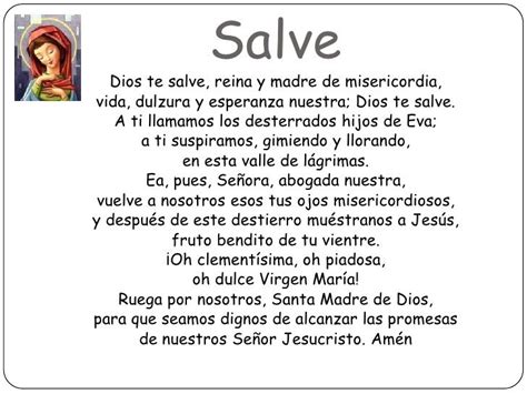 A Poem Written In Spanish With An Image Of A Woman And The Words Salve