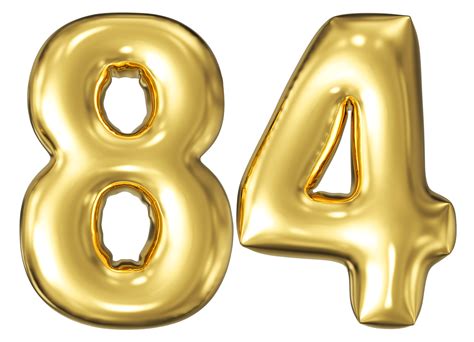 Gold Bubble Number 84 46597768 Png