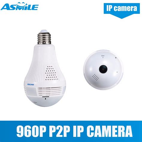 960p Hd Fisheye Lens Wifi Globe Panoramic Cam Home Security Light Ip