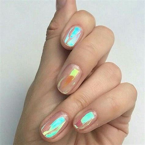 Iridescent Nails Holographic Nails Nail Art Manicure