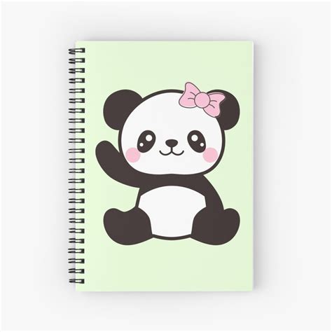 Cuaderno De Espiral Lindo Oso Panda Kawaii De Purpleowldesign Redbubble