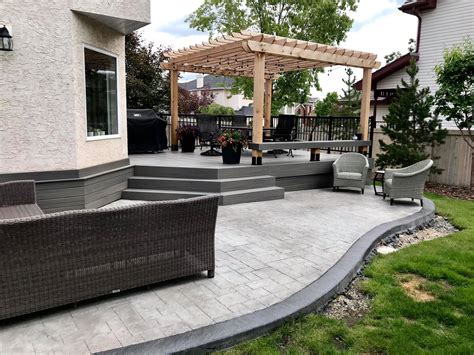 Can you do stamped concrete over old concrete? Stamped Concrete Patio | Edmonton Concrete Ltd.