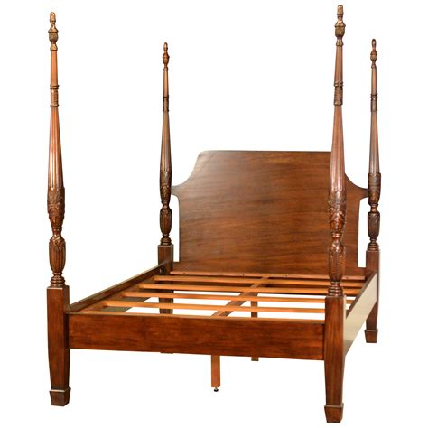 Pennsylvania House Mahogany Four Poster Rice Carved King Bed At 1stdibs