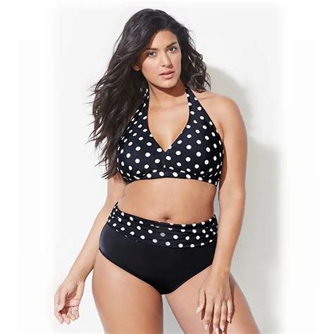 Aliexpress Com Buy Pcs Plus Size Swimsuit Polka Dot Print Bikinis