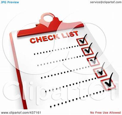 Checklist Complete 3d Clipart Clipboard Royalty Illustration