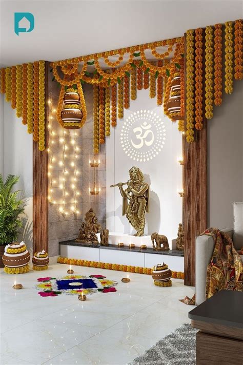 5 Simple Krishna Janmashtami Decor Ideas Designcafe Home Flower Decor Mandir Decoration