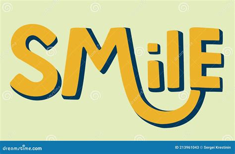 The Word Smile Volumetric Lettering Stock Vector Illustration Of