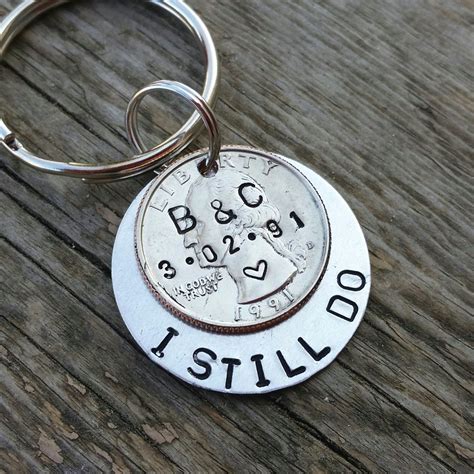 27 cute anniversary gifts for any boyfriend. Personalized 25th anniversary keychain I still do | Etsy ...