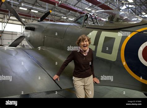 Joy Lofthouse Pilot Air Transport Auxiliary Ata With Spitfire Plane