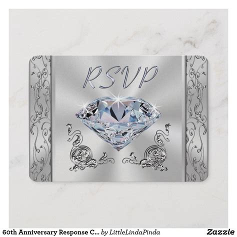 60th Anniversary Response Cards with Envelopes | Zazzle.com | Wedding response cards, Response 
