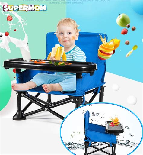 Portable Baby Booster Chair With Food Table Safety Belt Kid Feeding