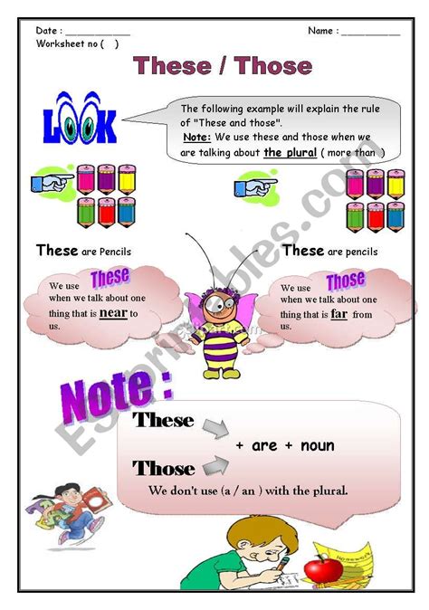 English worksheets: These / Those