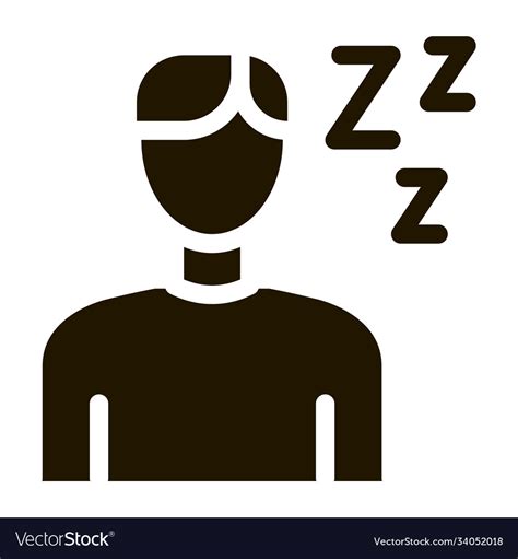 Drowsiness Man Icon Glyph Royalty Free Vector Image
