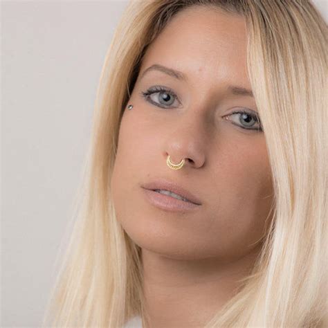 Indian Real K Gold Nose Ring Septum Jewelry G G G Etsy