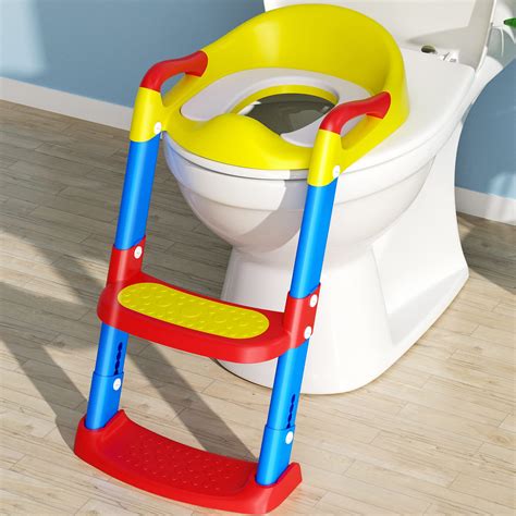 Buy Potty Training Toilet Seat With Step Stool Ladder Pu Padded Potty
