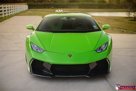 Neon Green Lamborghini Huracan Rolling On Colormatched Adv1 Wheels