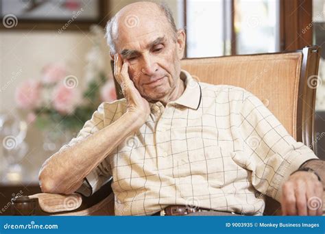 Senior Man Resting In Armchair Stock Image Image Of People Home 9003935