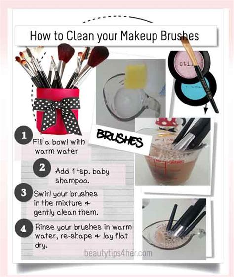 Swish the brushes back and forth in the mixture and then let them soak for a few minutes. How to Clean Your Makeup Brushes - Natural Beauty Skin Care