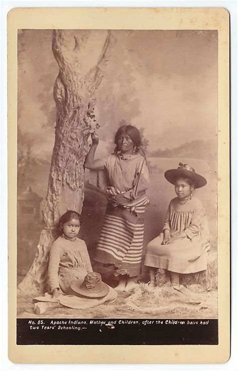 Apache Mother And Children After Schooling By D B Chase Native